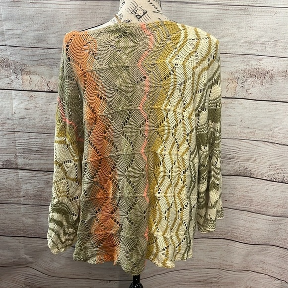 Easel Open Knit Sweater NWT Cropped Earth Tones Size Small Oversized - Picture 5 of 10